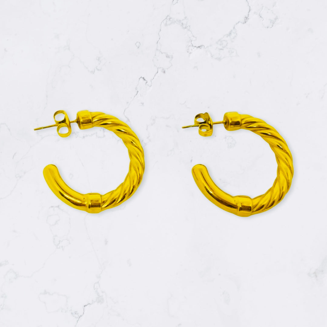 Bijoux Sergent - boucle d'oreille créole en acier inoxydable doré